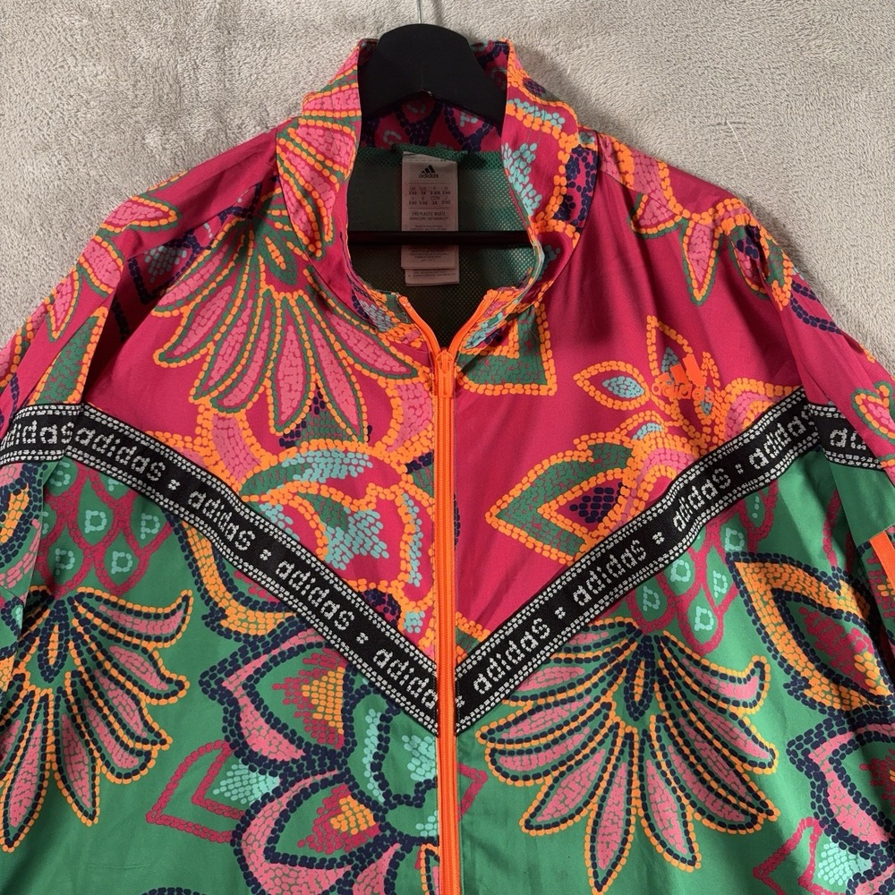 Adidas x Farm Rio Track Jacket Womens 3X Floral Multicolor Trefoil Zip - Picture 4 of 15